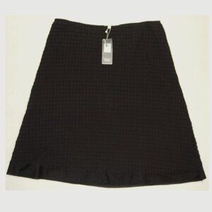 NWT Eileen Fisher Organic Cotton, Textured Peasant Skirt, Black, Petite M